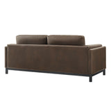 Fern 81 inch Vegan Leather Sofa in Espresso