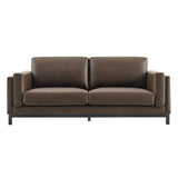 Fern 81 inch Vegan Leather Sofa in Espresso