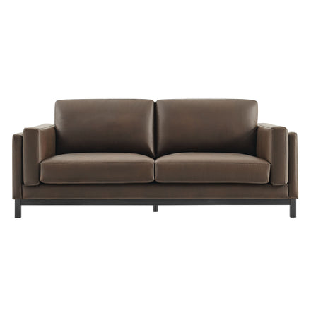 Roscoe 81 inch Vegan Leather Sofa in Espresso