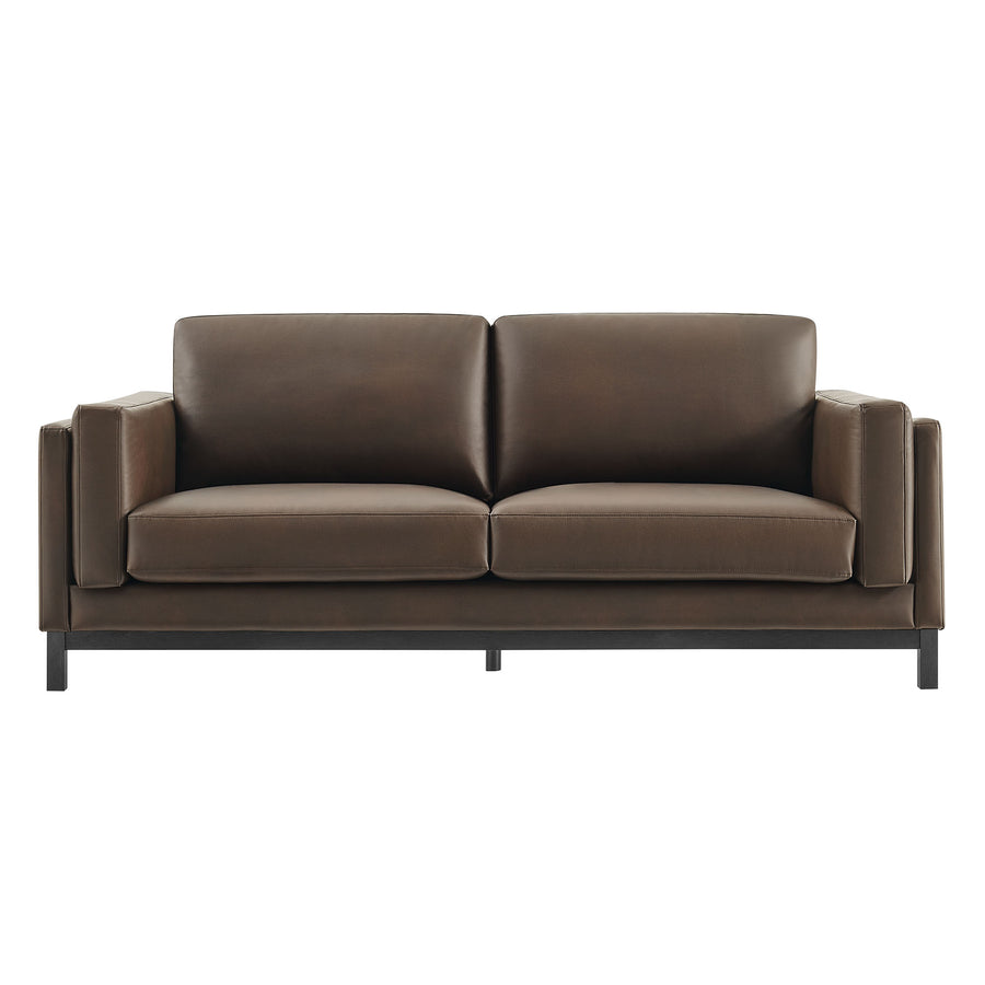 Fern 81 inch Vegan Leather Sofa in Espresso