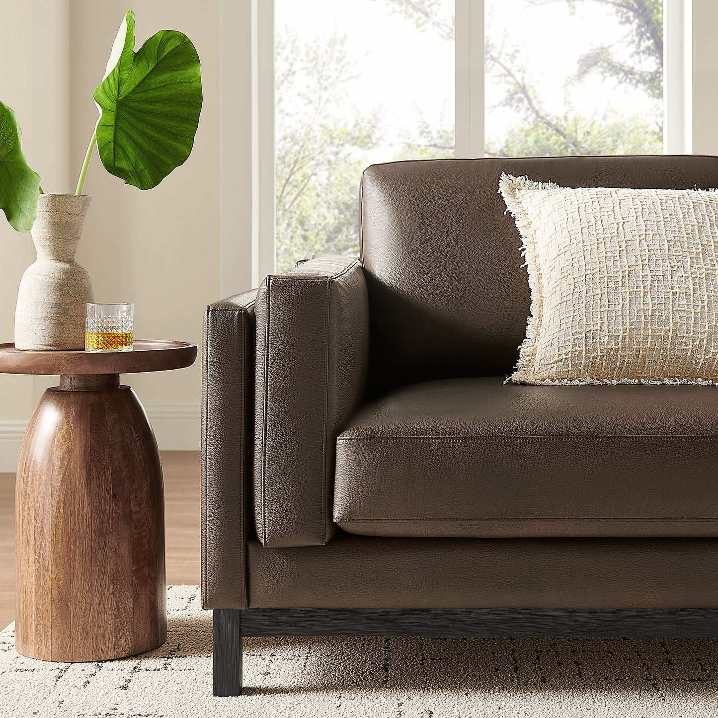 Roscoe 81 inch Vegan Leather Sofa by Furniture For America