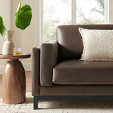 Fern 81 inch Vegan Leather Sofa in Espresso