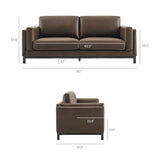 Fern 81 inch Vegan Leather Sofa in Espresso