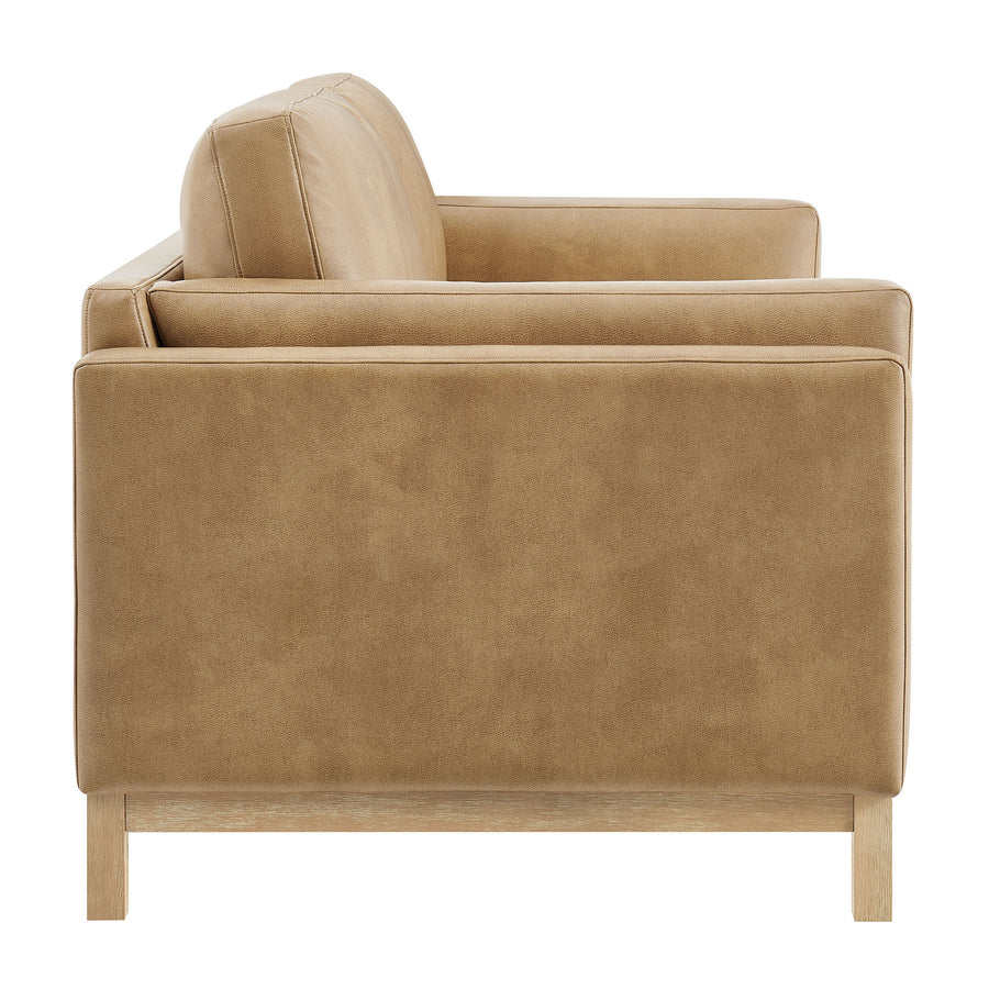 Fern 81 inch Vegan Leather Sofa in Toast