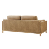 Fern 81 inch Vegan Leather Sofa in Toast