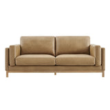 Fern 81 inch Vegan Leather Sofa in Toast