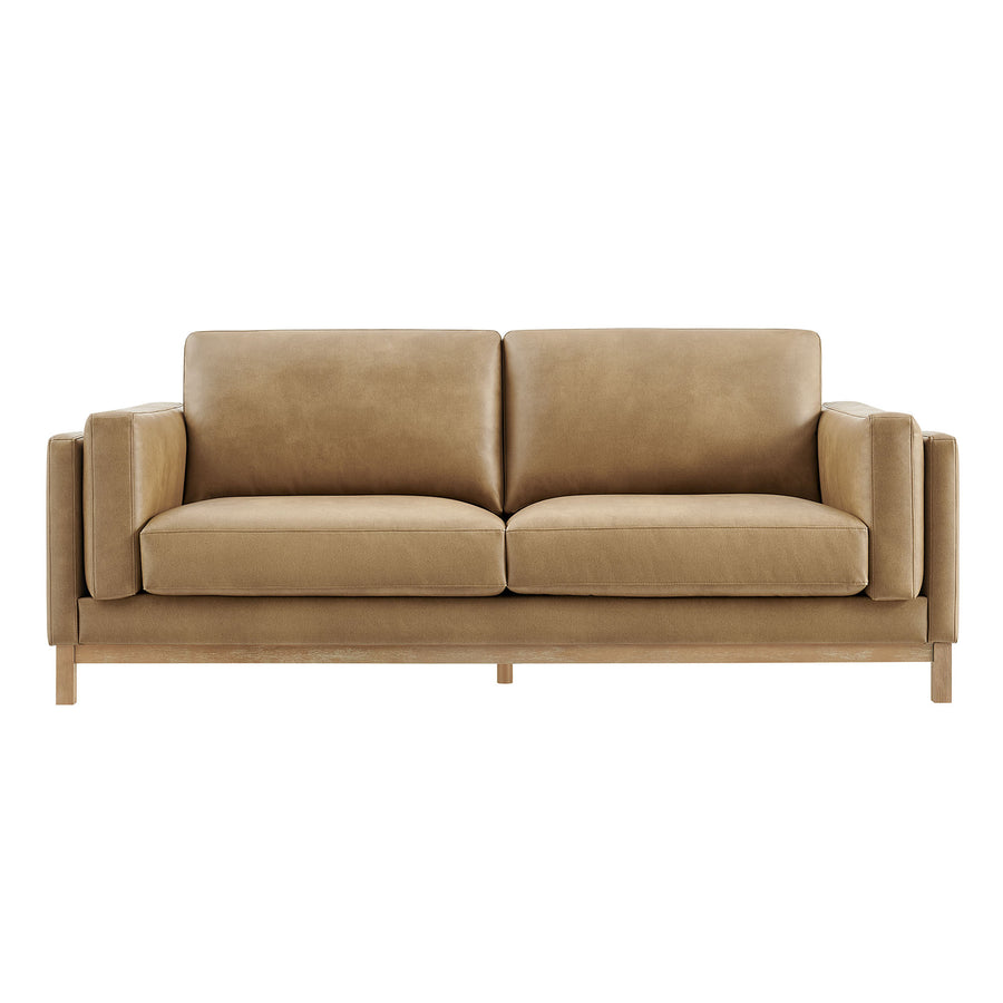 Fern 81 inch Vegan Leather Sofa in Toast