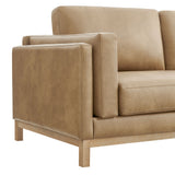 Fern 81 inch Vegan Leather Sofa in Toast