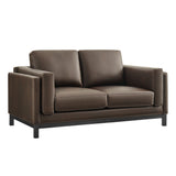 Fern 63 inch Vegan Leather Loveseat in Espresso