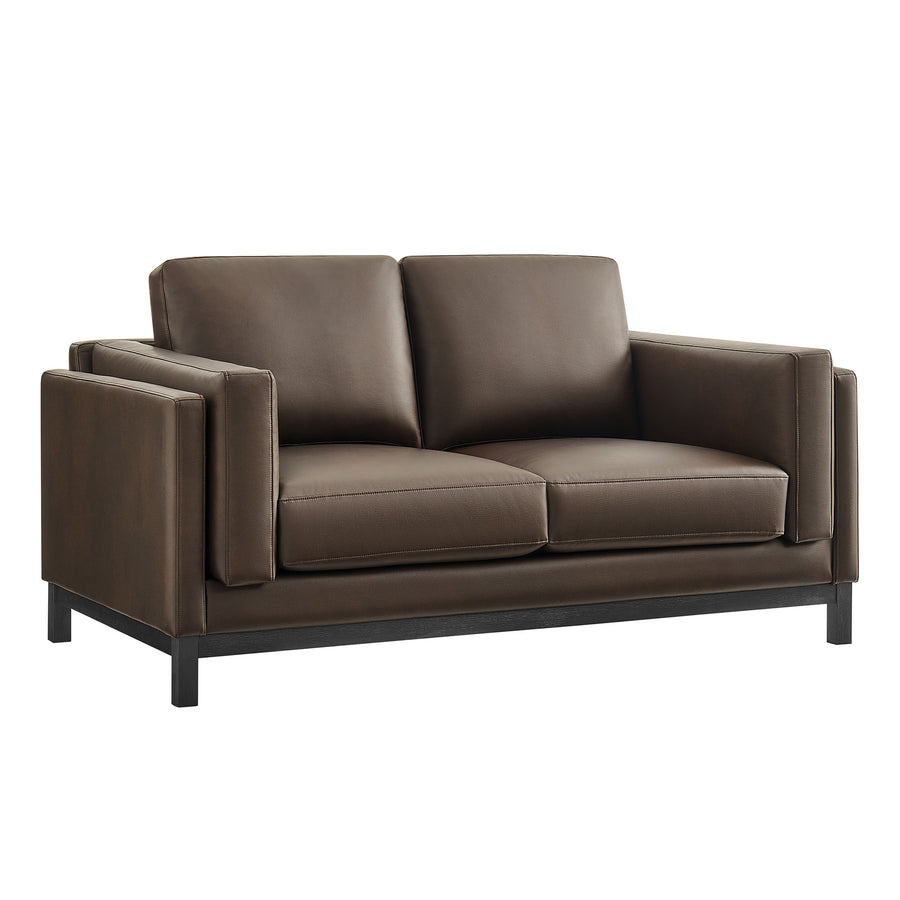 Fern 63 inch Vegan Leather Loveseat in Espresso