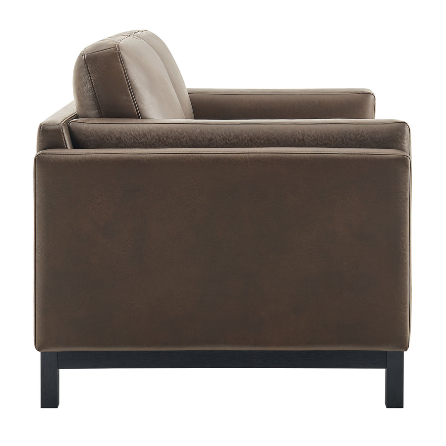 Fern 63 inch Vegan Leather Loveseat in Espresso