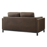 Fern 63 inch Vegan Leather Loveseat in Espresso