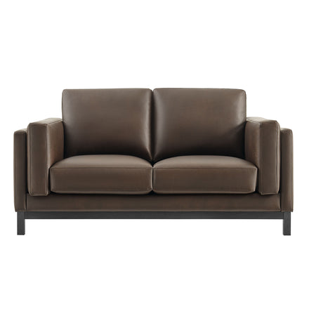 Roscoe 63 inch Vegan Leather Loveseat in Espresso