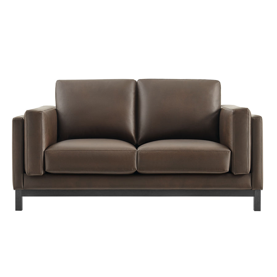 Fern 63 inch Vegan Leather Loveseat in Espresso
