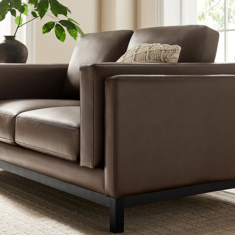 Fern 63 inch Vegan Leather Loveseat in Espresso