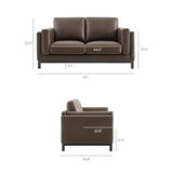 Fern 63 inch Vegan Leather Loveseat in Espresso