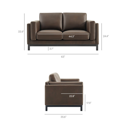 Roscoe 63 inch Vegan Leather Loveseat by Furniture for America