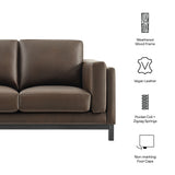 Fern 63 inch Vegan Leather Loveseat in Espresso