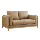 Fern 63 inch Vegan Leather Loveseat in Toast