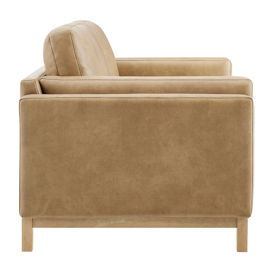 Fern 63 inch Vegan Leather Loveseat in Toast