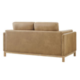 Fern 63 inch Vegan Leather Loveseat in Toast