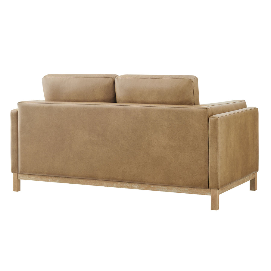 Fern 63 inch Vegan Leather Loveseat in Toast