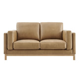 Fern 63 inch Vegan Leather Loveseat in Toast