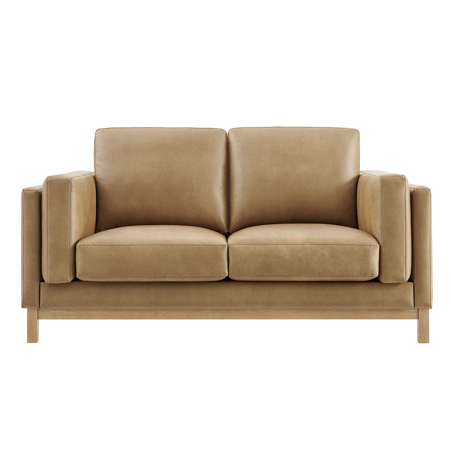 Fern 63 inch Vegan Leather Loveseat in Toast