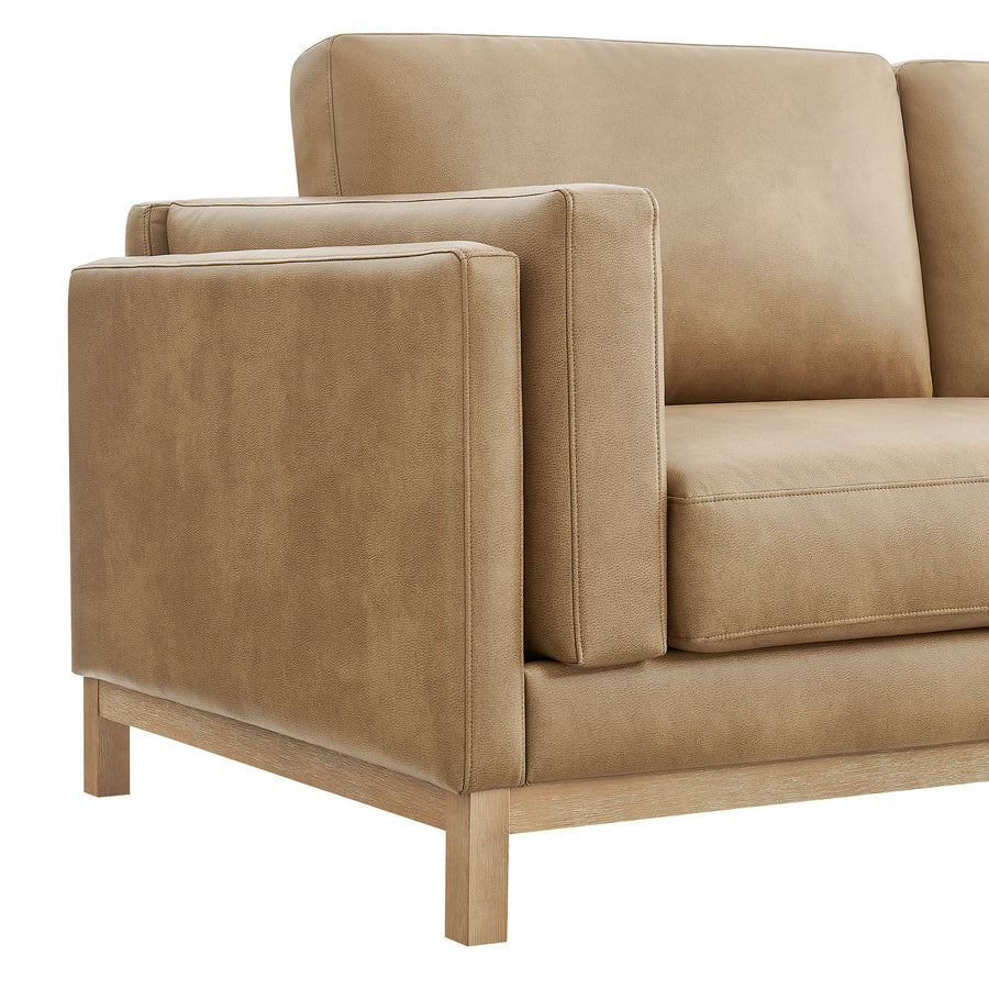 Fern 63 inch Vegan Leather Loveseat in Toast