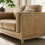 Fern 63 inch Vegan Leather Loveseat in Toast