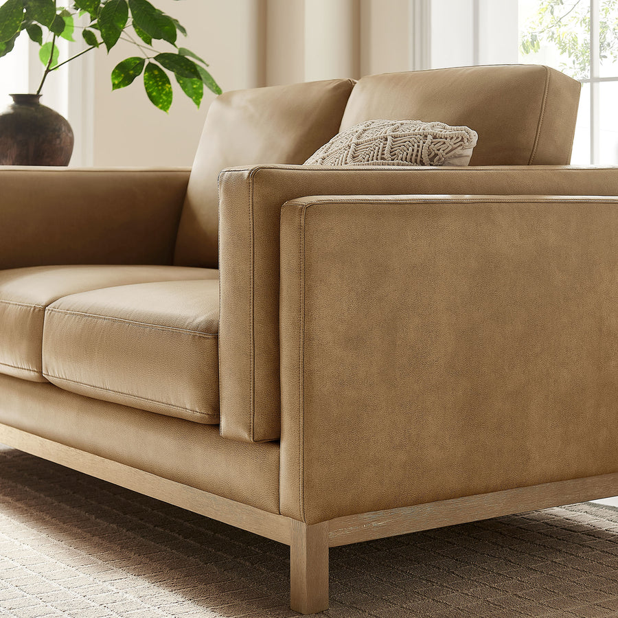 Fern 63 inch Vegan Leather Loveseat in Toast