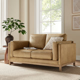 Fern 63 inch Vegan Leather Loveseat in Toast