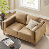 Fern 63 inch Vegan Leather Loveseat in Toast