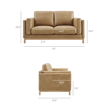 Roscoe 63 inch Vegan Leather Loveseat by Furniture for America