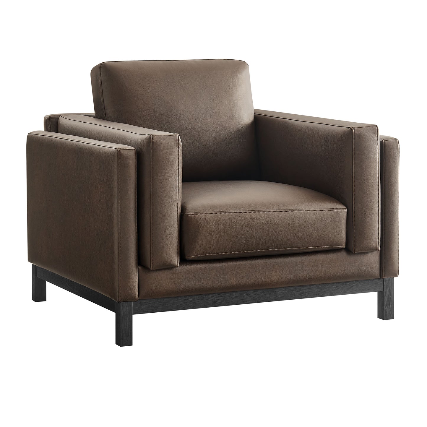 Fern Vegan Leather Armchair in Espresso