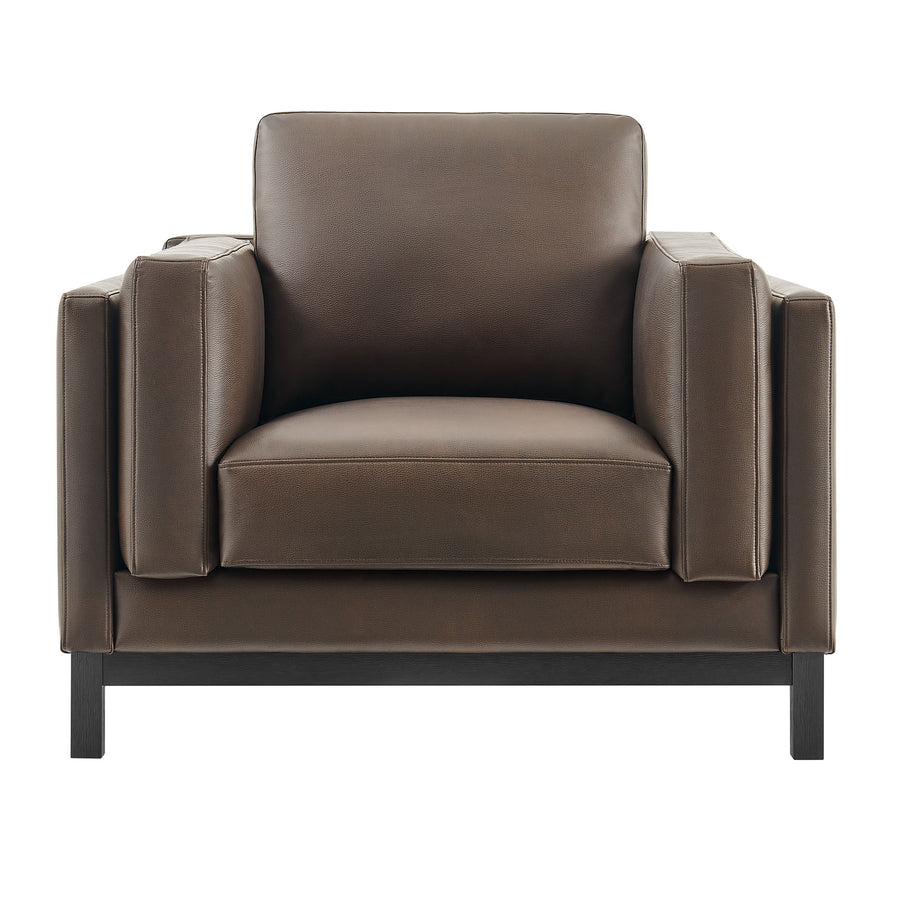 Fern Vegan Leather Armchair in Espresso