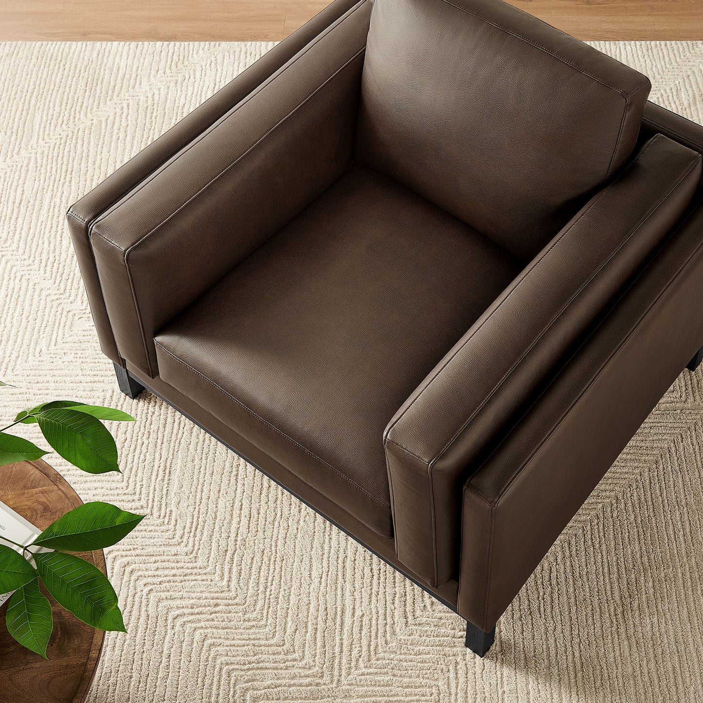 Fern Vegan Leather Armchair in Espresso