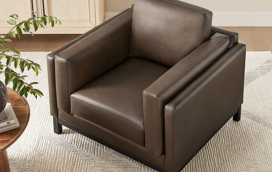 Fern Vegan Leather Armchair in Espresso