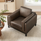 Fern Vegan Leather Armchair in Espresso