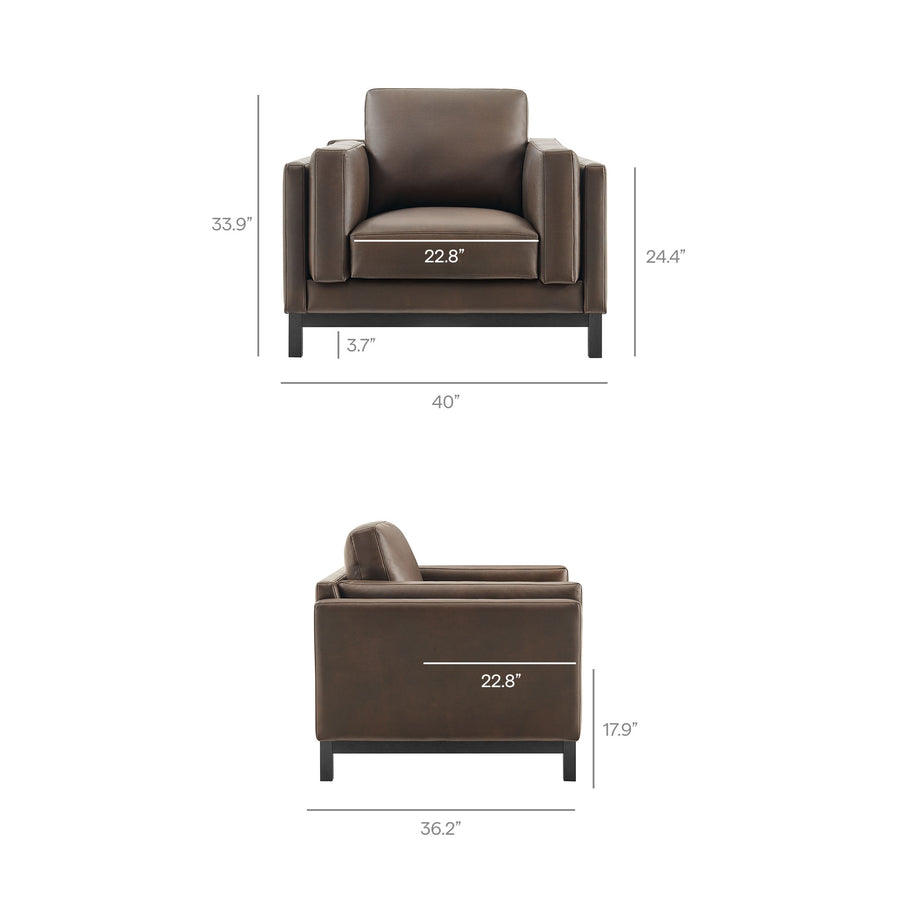 Fern Vegan Leather Armchair in Espresso