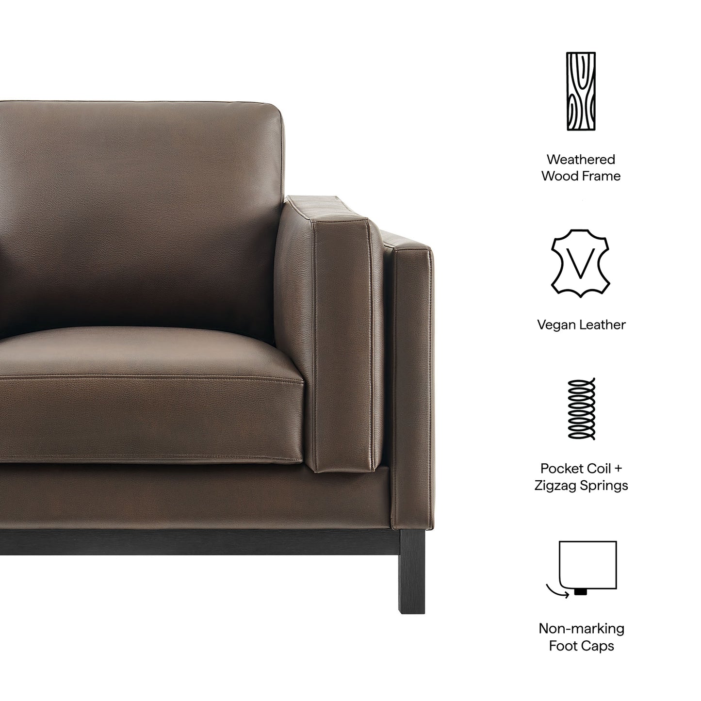 Fern Vegan Leather Armchair in Espresso