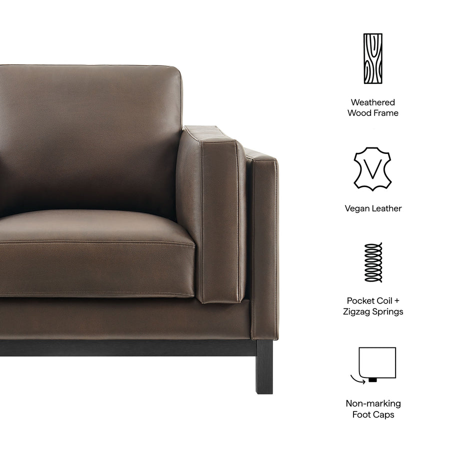 Fern Vegan Leather Armchair in Espresso
