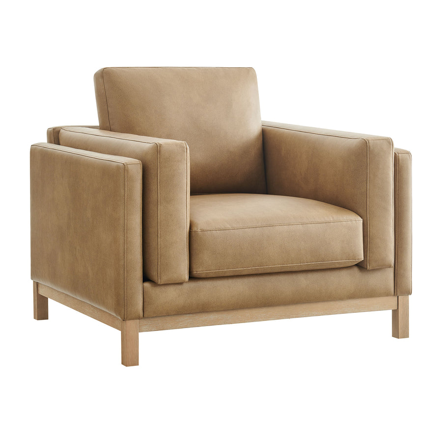 Fern Vegan Leather Armchair in Toast