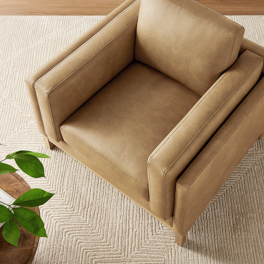 Fern Vegan Leather Armchair in Toast