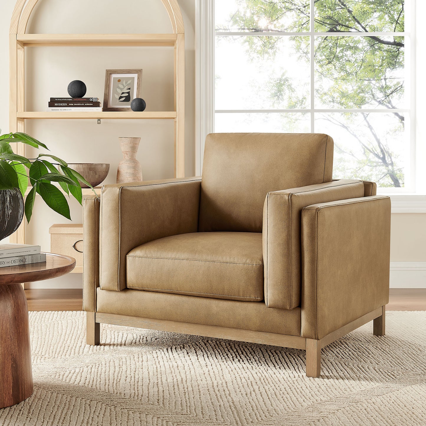 Fern Vegan Leather Armchair in Toast