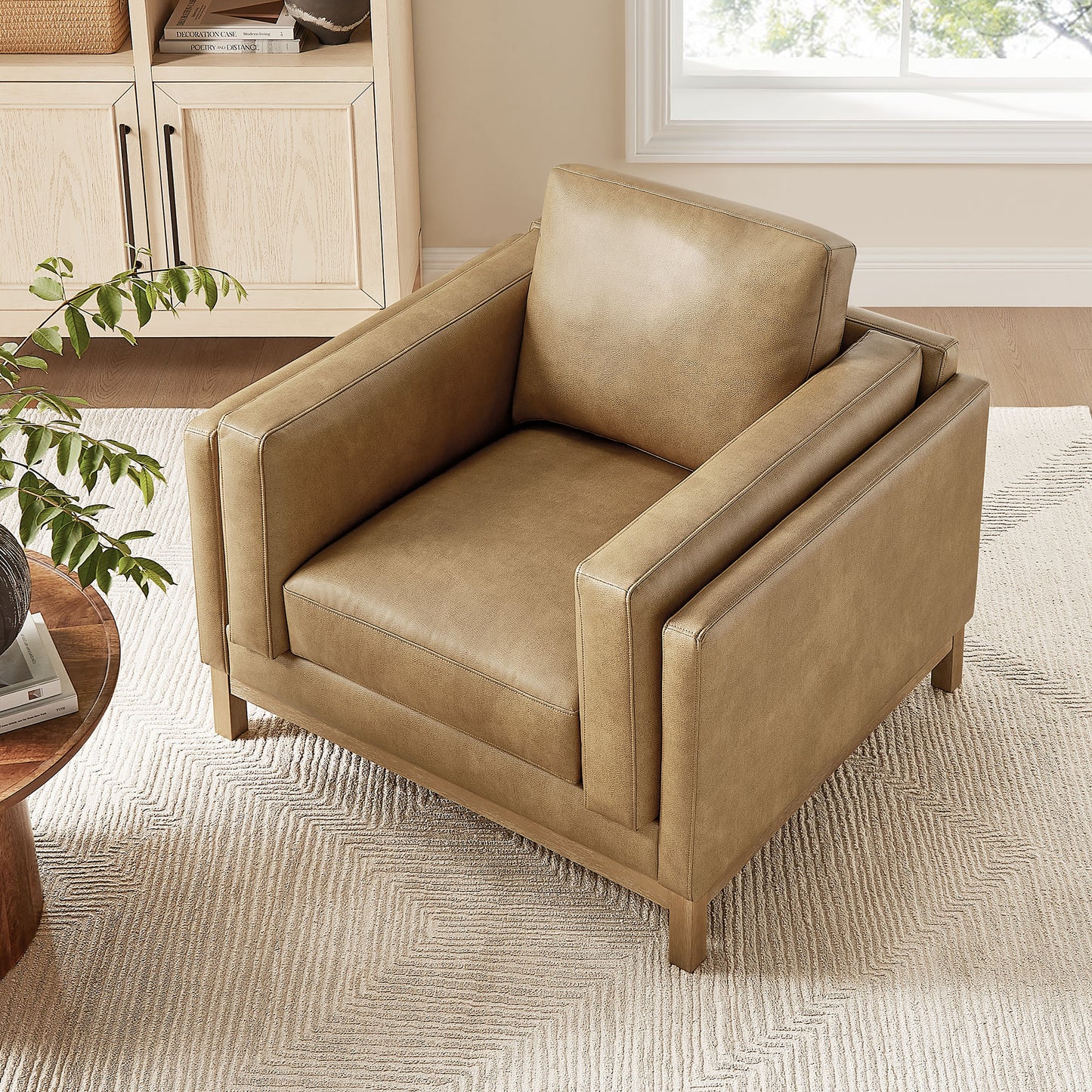Fern Vegan Leather Armchair in Toast