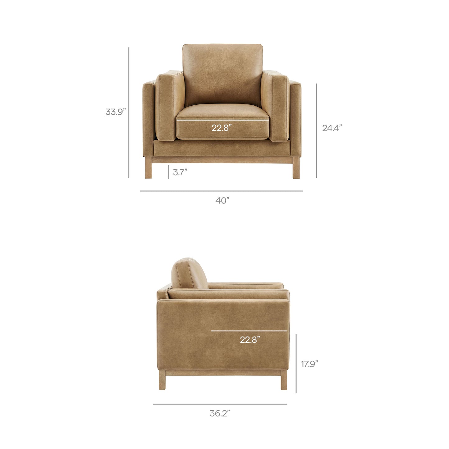 Fern Vegan Leather Armchair in Toast