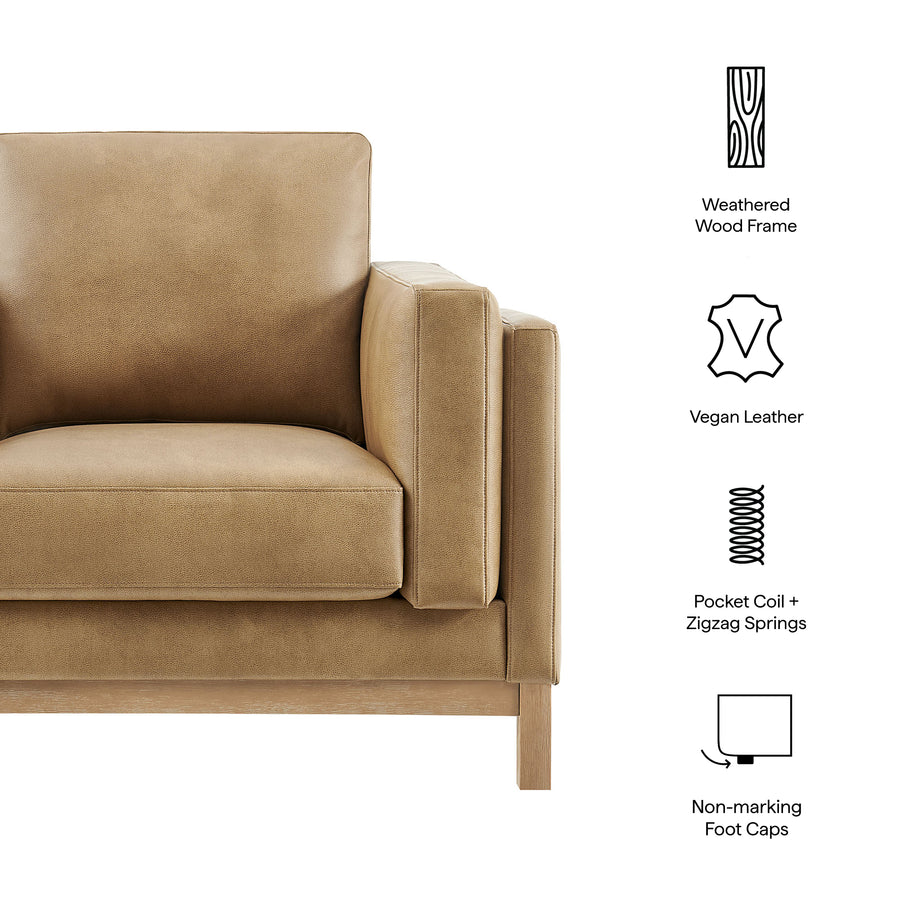 Fern Vegan Leather Armchair in Toast