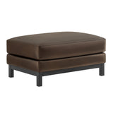 Fern Vegan Leather Ottoman in Espresso