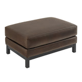 Fern Vegan Leather Ottoman in Espresso